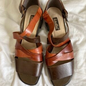 Block heel vintage strappy sandals genuine leather size 10 by Westies